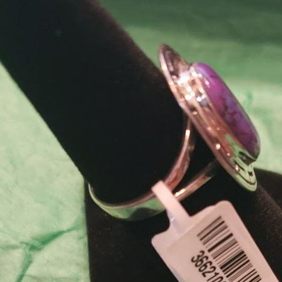 Santa Fe Style Mohave Purple Turquoise ring sz 7.5 Sterling - Picture 3 of 4